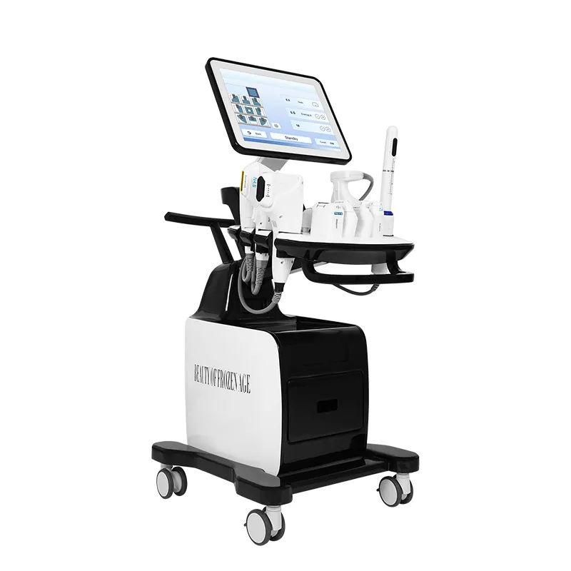 Vertical 5 in 1 Ultrasounds Facial Lifting Tightening Wrinkle Removal Anti-aging High Intensity HIFU 8D Smas Lifting Vaginal Tightening Machine
