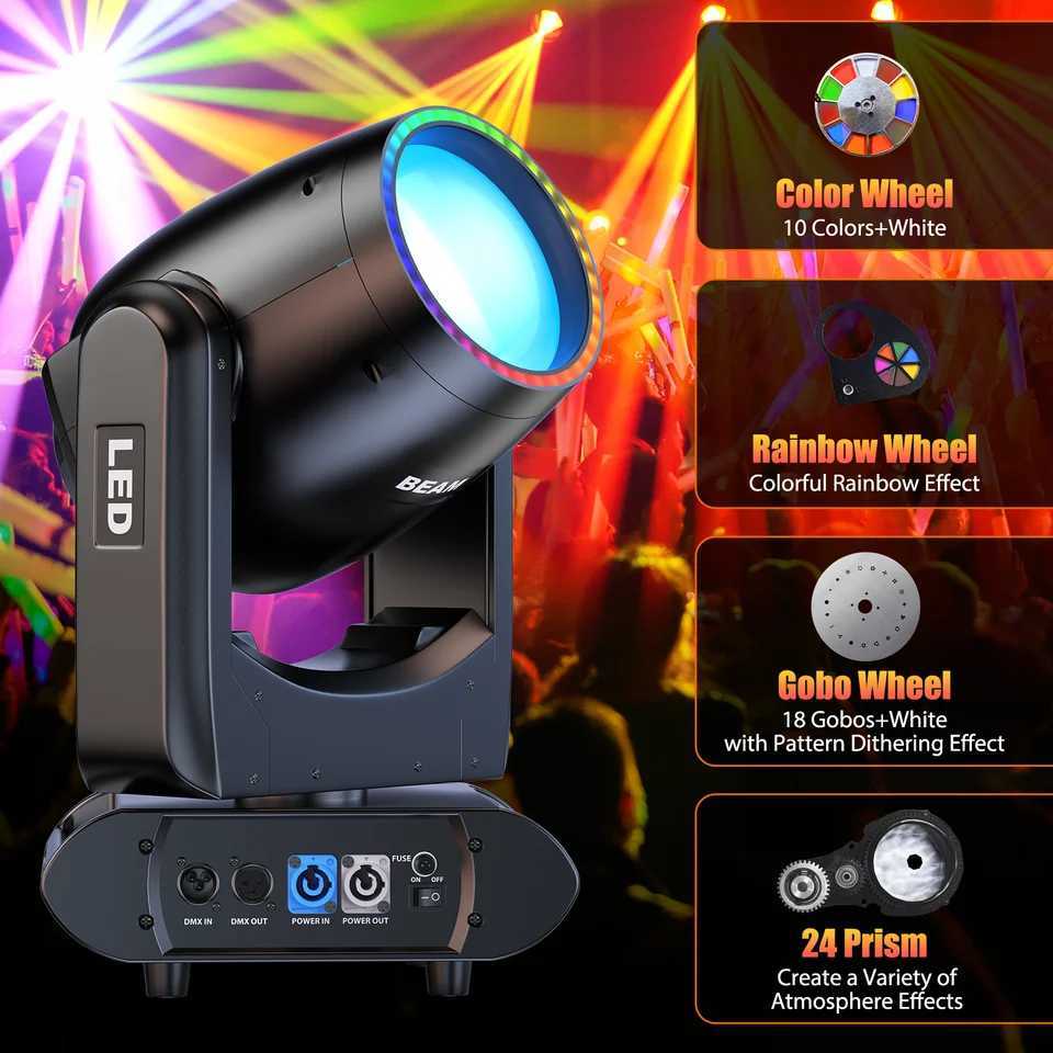Yiflamefly 350W LCD Moving Head Light Stage Light DMX512 17CH Control Channel for Disco DJ Dance Hall Party Bar Performance XJ250527
