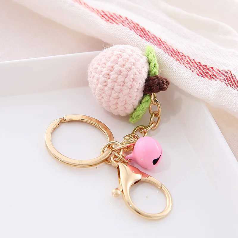 Cute Fruit Crochet Keychain For Car Keys Accessories Creative Knitting Rainbow Keychain Lemon Doll Knitted Keyring Wholesale W250526