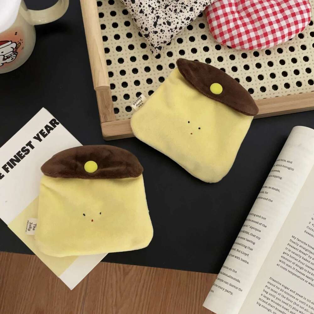 1PCS Creative Caramel Pudding Coin Purse Earphone Plush Cartoon Storage Bag Mini Wallet Girl Gifts