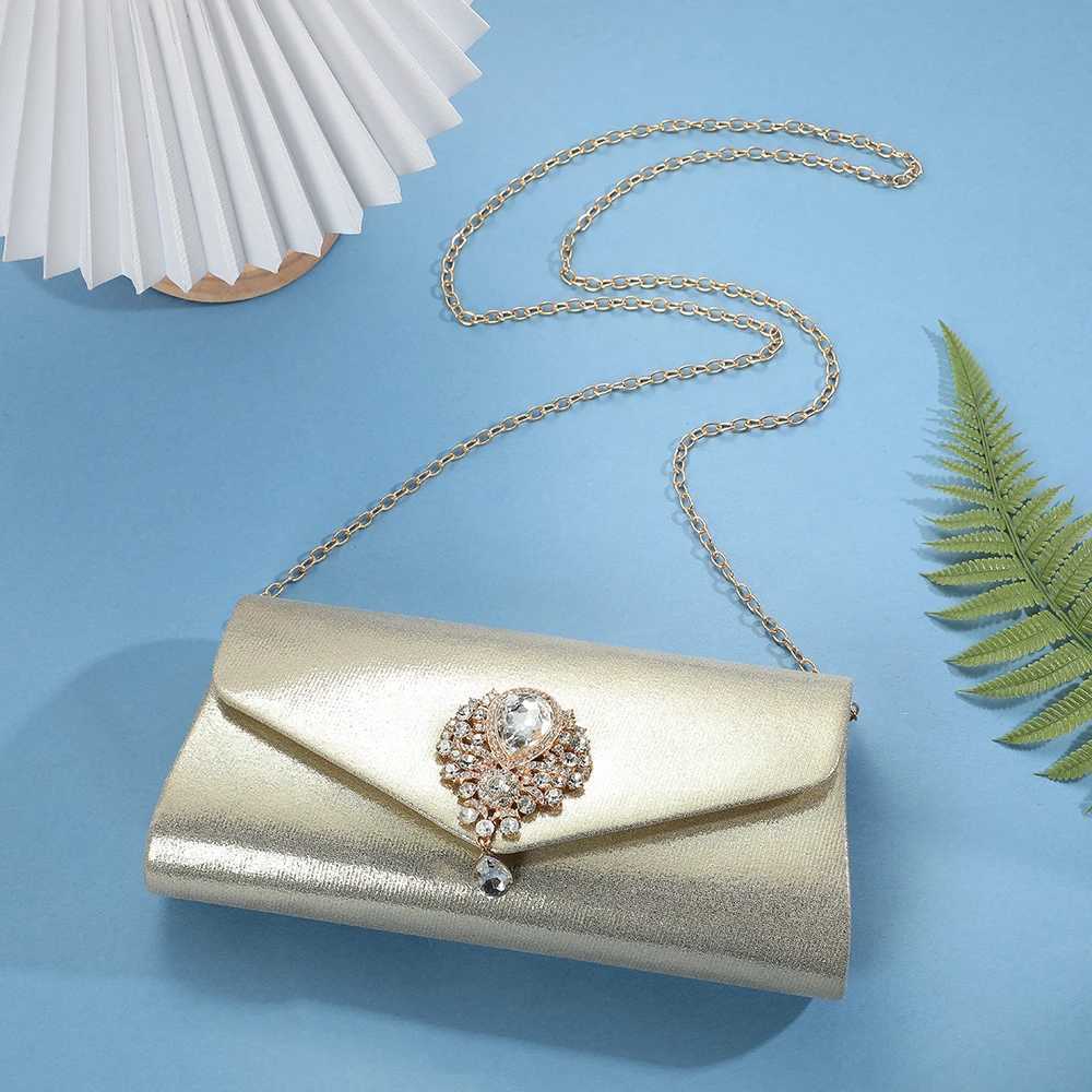 Fashion designer new chain shoulder bag armpit clutch bag women diamond handbag latest bridal evening bag for wedding party W250527