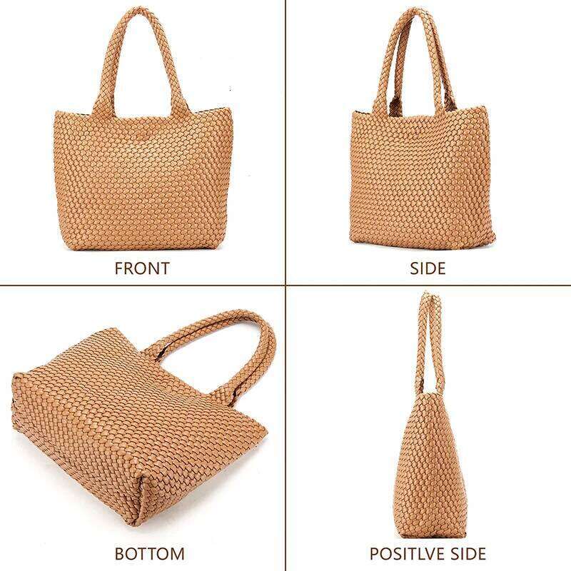 Handbags Large Bag for Women Fashion Woven Purse Vegan Leather Tote