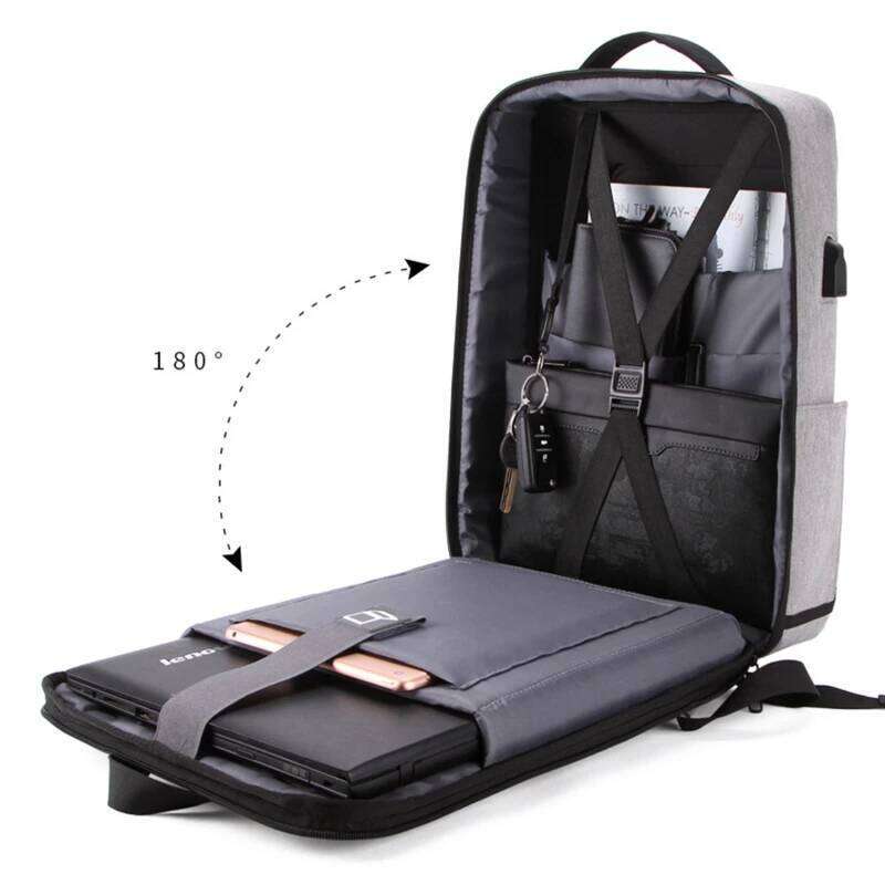 Men s Casual Hard Shell Anti theft Backpack High Capacity Travel USB Charging Fasion Business Computer Bag For Male
