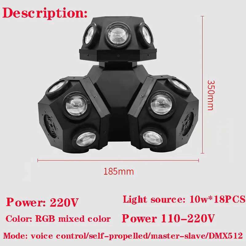 220W RGBW LED Beam Moving Head Light 3 Heads RGB Laser Stage Projector Light Music DMX512 Controller DJ Disco Lamp Party Lights XJ250527
