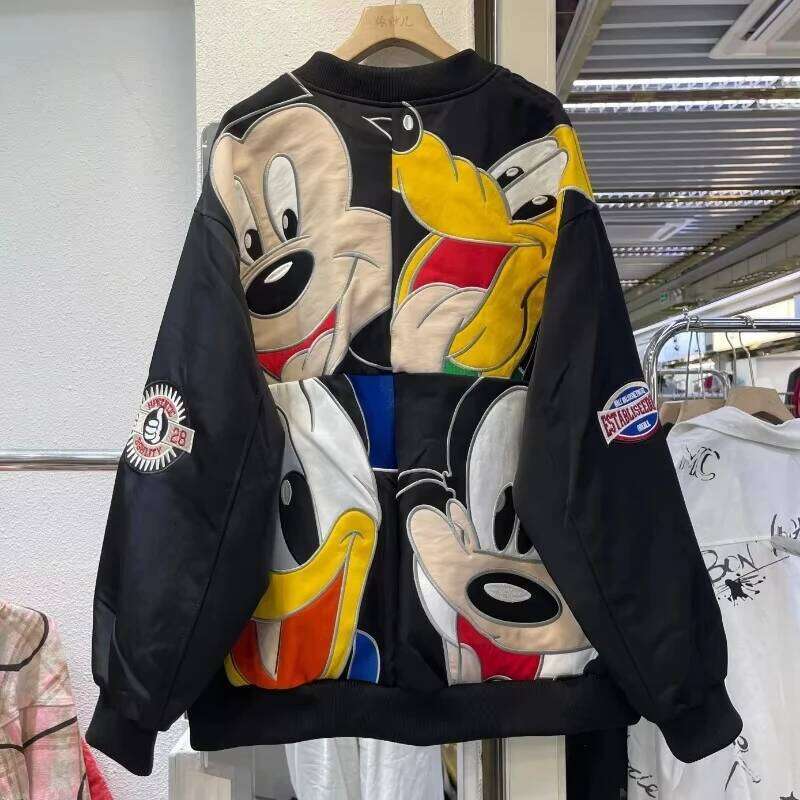 Chic Design Sense Long-Sleeved Jackets Cute Sweet Cartoon Casual Versatile Loose Thickened Coat Zipper Chaquetas 2025 Winter New