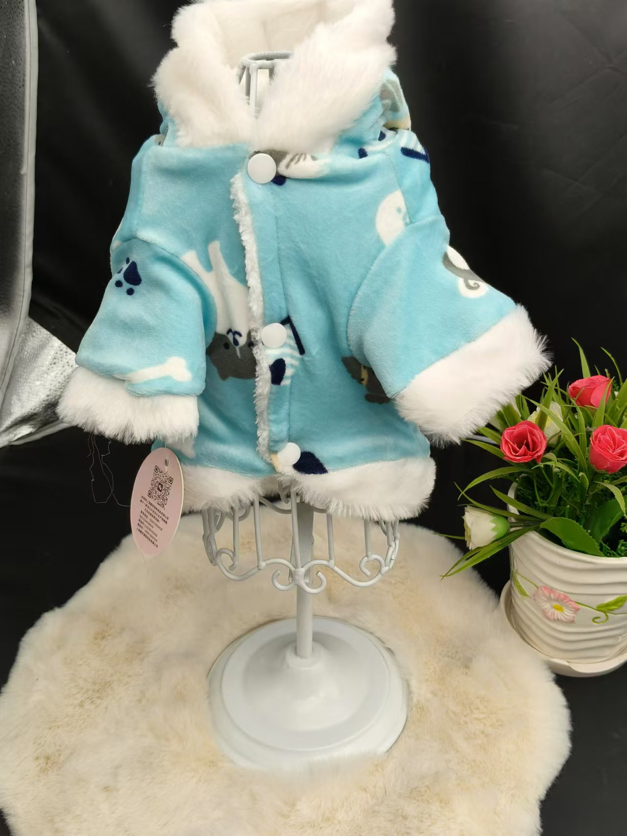 Pet Clothes Pet Park Double layer Velvet Two Leg Clothes