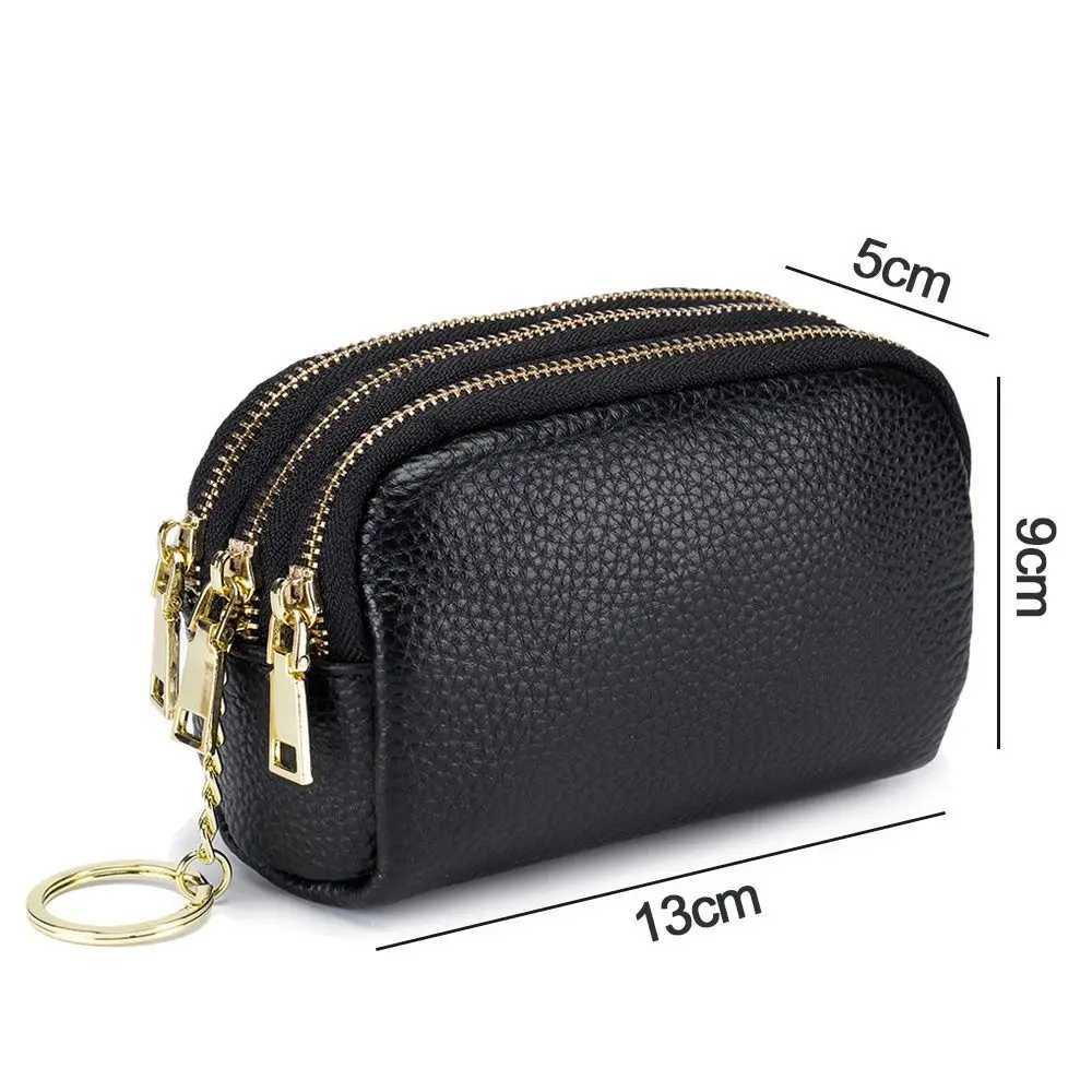 Genuine Leather Mini Pocket Zipper Small Money Bag Female Wallet Women Wallet Purse Short Card Coin Key Holder Change Pouch Z250527