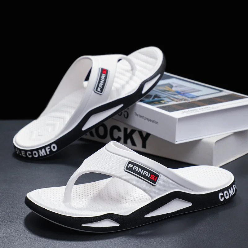 Mens Slippers Summer Man Sandals Flip Flops PVC Soft-soled Beach Shoes Pinch Summer Outdoor Sanding Leisure Trend Couple Indoor 250526