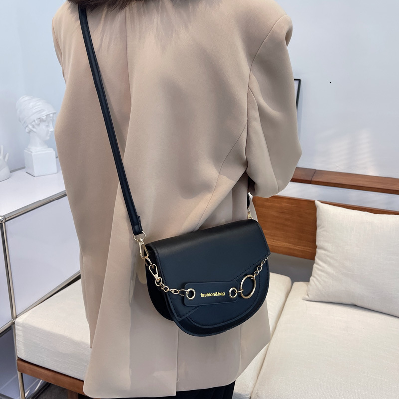 Brand High Quality Style Single Shoulder Chain Crossbody Fashion Small and Autumn Color-Block Texture Fresh Trendy Women's Bag Free Delivery Desi