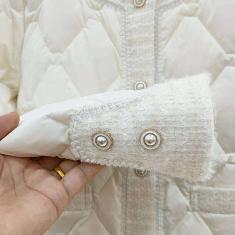 Autumn Winter Small Fragrant Jacket For Women Korean Vintage O-Neck Coats Elegant Fashion Outerwears