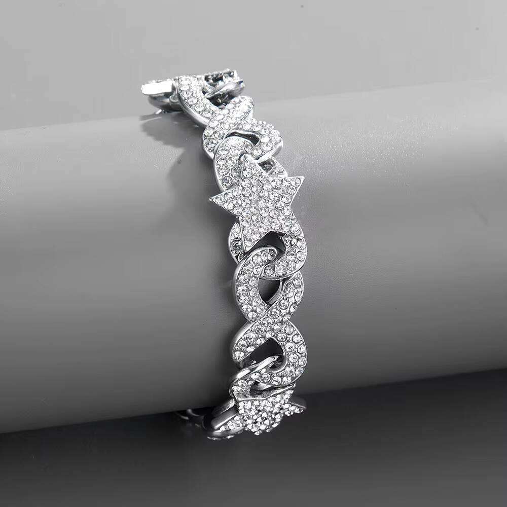 Hip Hop Iced Out Men's Cuban Link Chain With Full Dia Zircon Bling Jewelry Personalized Bracelet