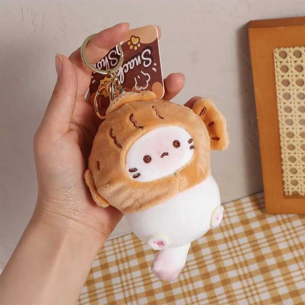 Small Food House Series Toast Cat Plush Pendant Toast Style Caramel Toast Caramel Toast Cat Plush Keyring Fried Shrimp Taiyaki W250526