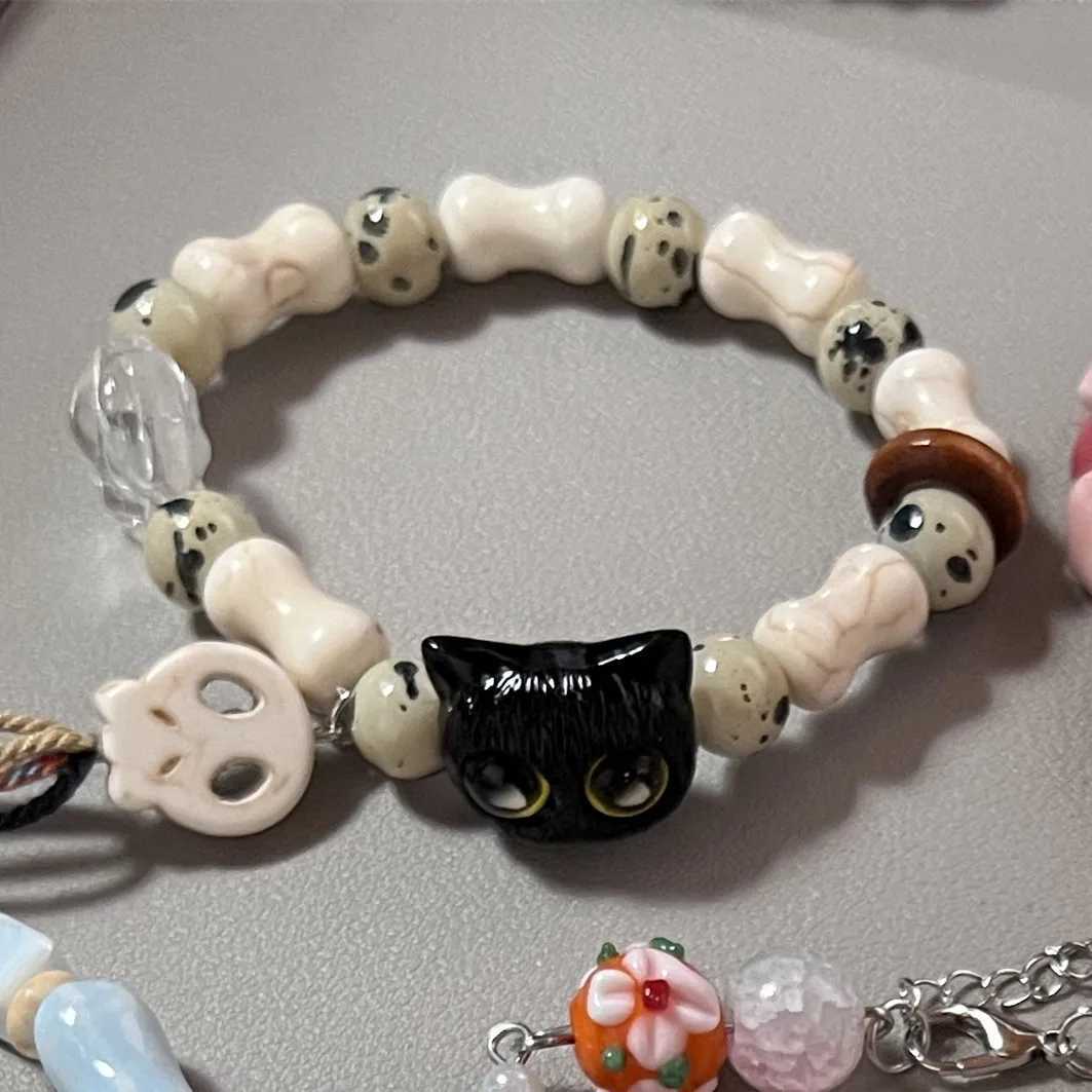 New Cute Geometry Star Conch Ceramic Glass Acrylic Beaded Bracelet Girl Kpop Aesthetic Charm Jewelry Y2K Marine Accessories W250526