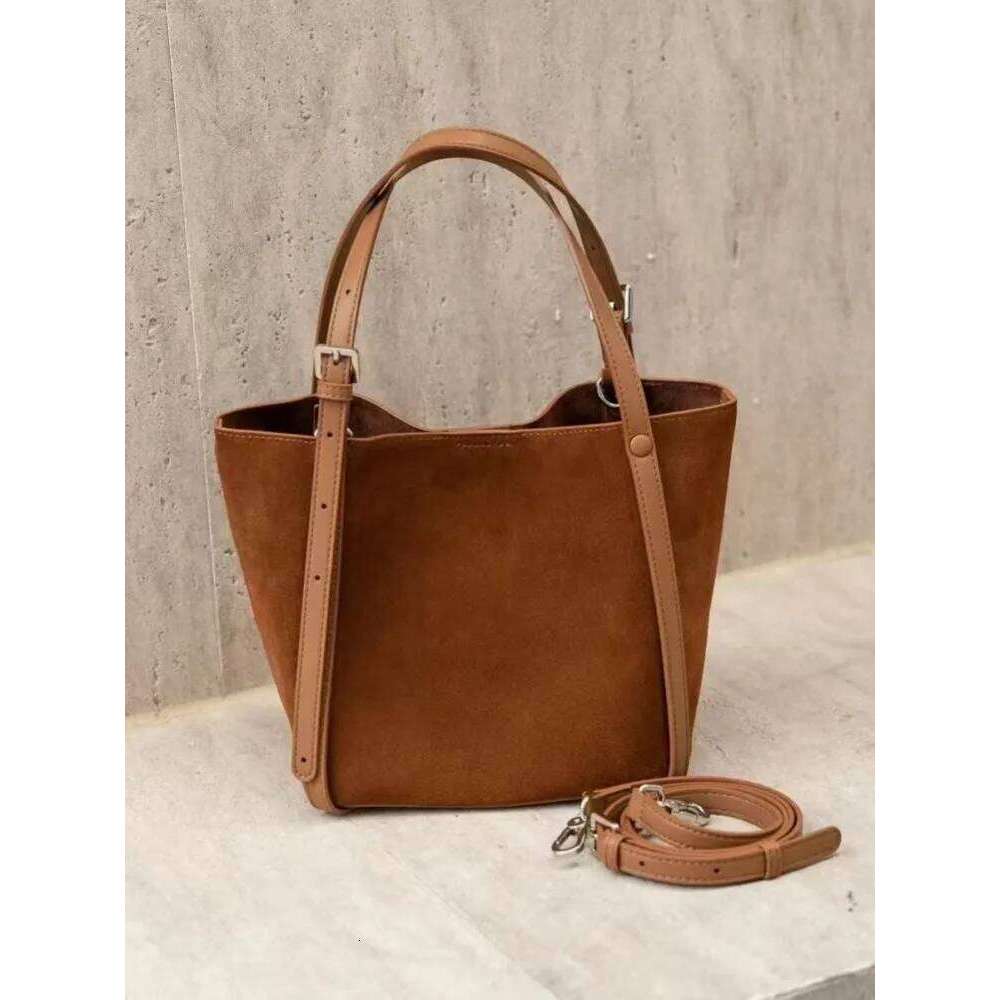 Women Vintage Casual Small Bucket Autumn Winter Suede Single Shoulder Designer Tote Handbag Ladies Messenger Bag New