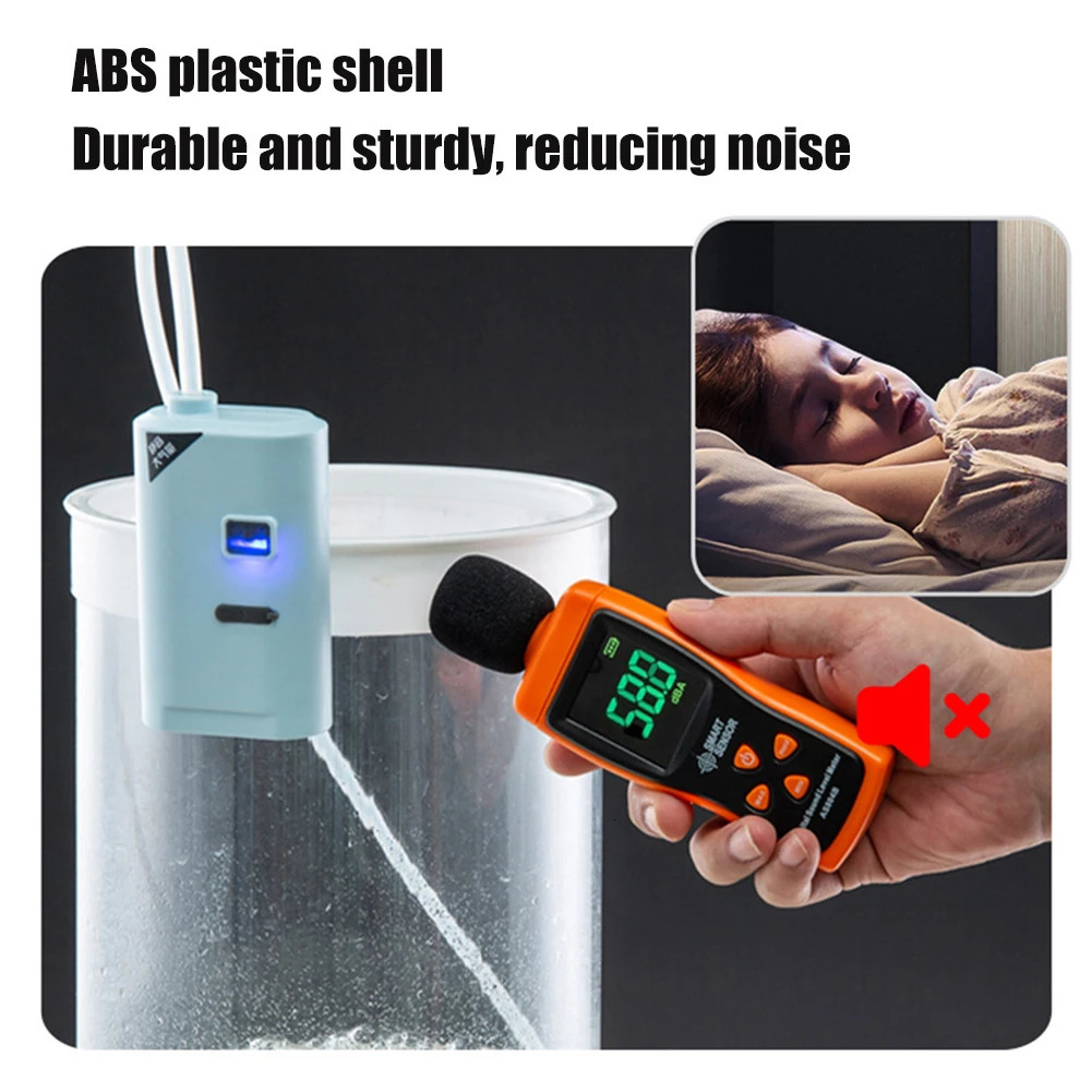 Aquarium Oxygen Pump USB Rechargeable Oxygenation Air Pump Aerator Ultra Quiet Oxygen/Aerating Pump Portable for Outdoor Fishing 250523