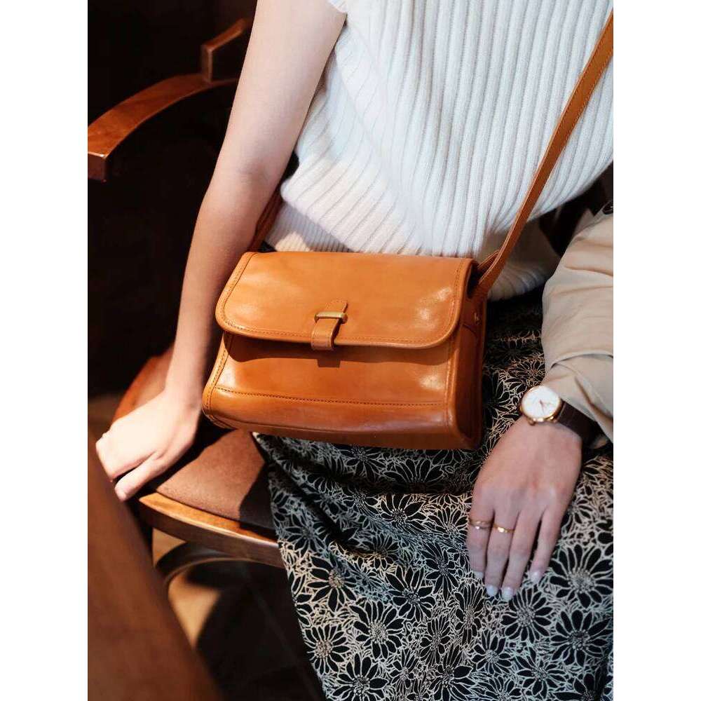 Outdoor Daily Travel Work Genuine Women's Commuter Crossbody Vintage Casual Handmade Cow Leather Shoulder Bag
