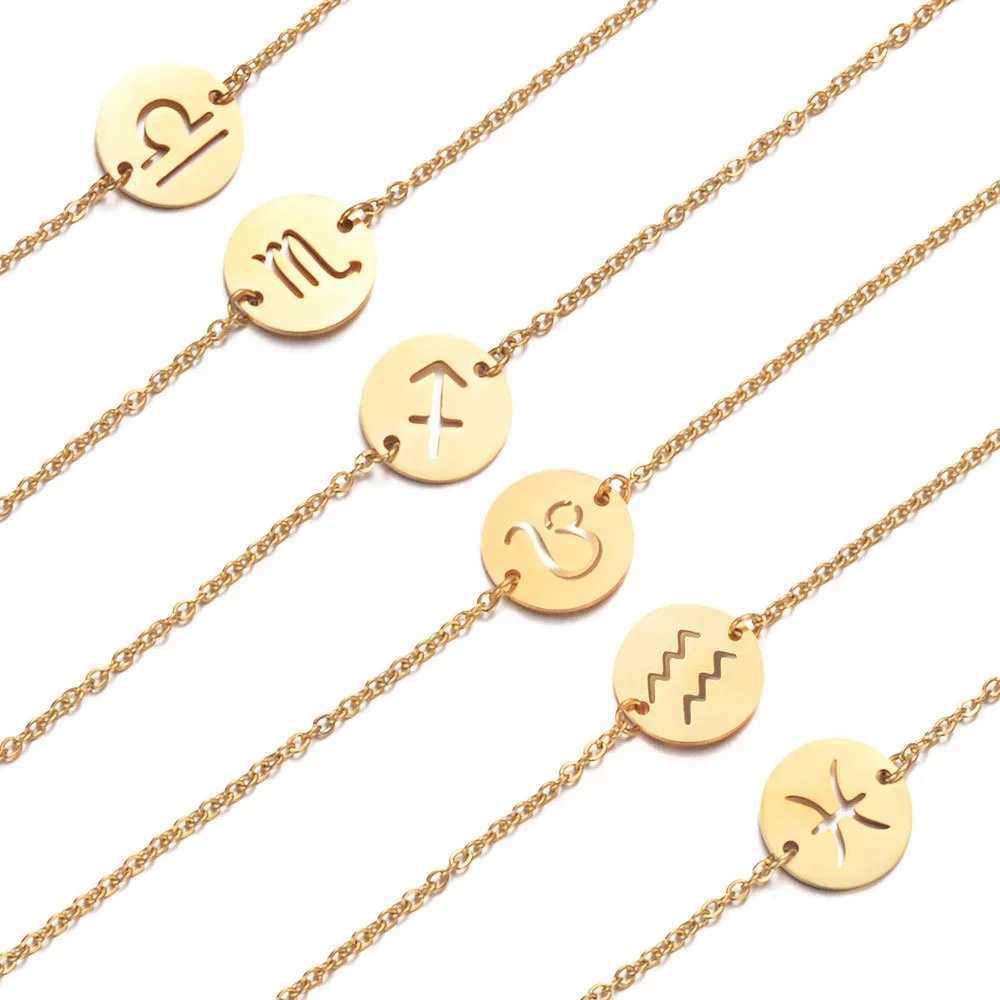 Aries 12 Zodiac Sign Constellation Bracelet Gold Color Stainless Steel Hand Bracelets For Women Jewelry Birthday Gifts 2022 W250526