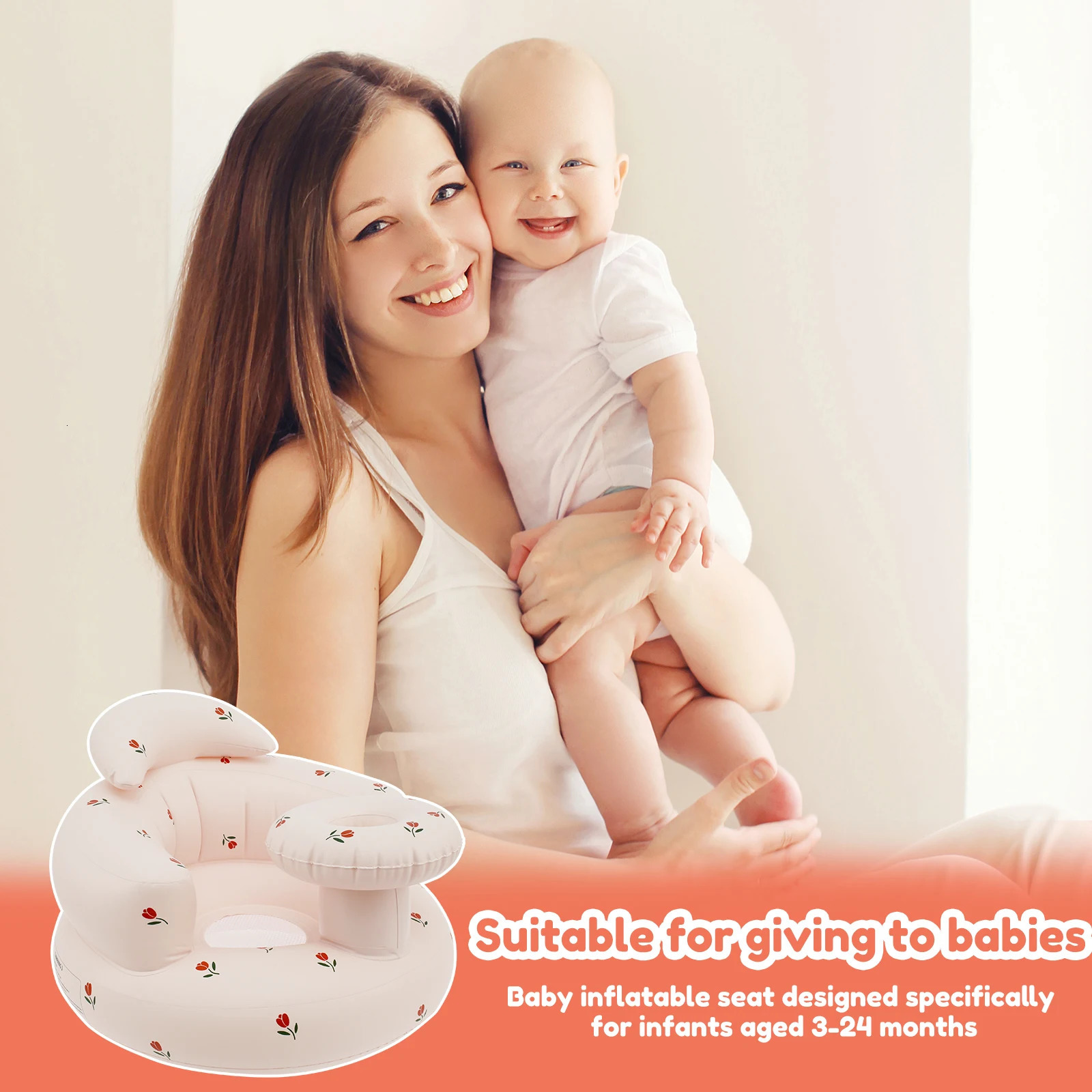 Inflatable Baby Seat Breathable Chair Portable Blow Up Infant Safe Floor for 324 Months 250527