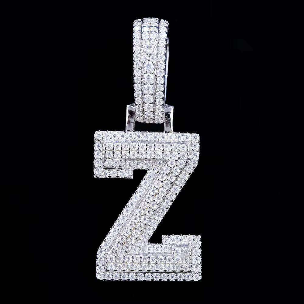 Sier Letter Z Pave Silicon & Charm Hip Hop Style Men's Jewelry with GRA Certificate S Pendant