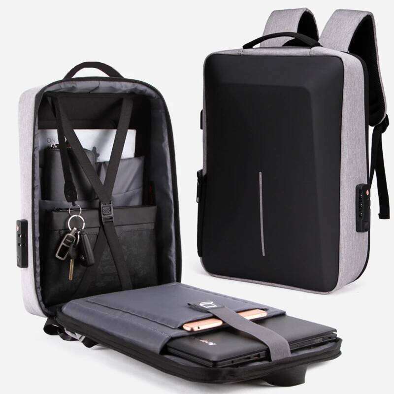 Men s Casual Hard Shell Anti theft Backpack High Capacity Travel USB Charging Fasion Business Computer Bag For Male