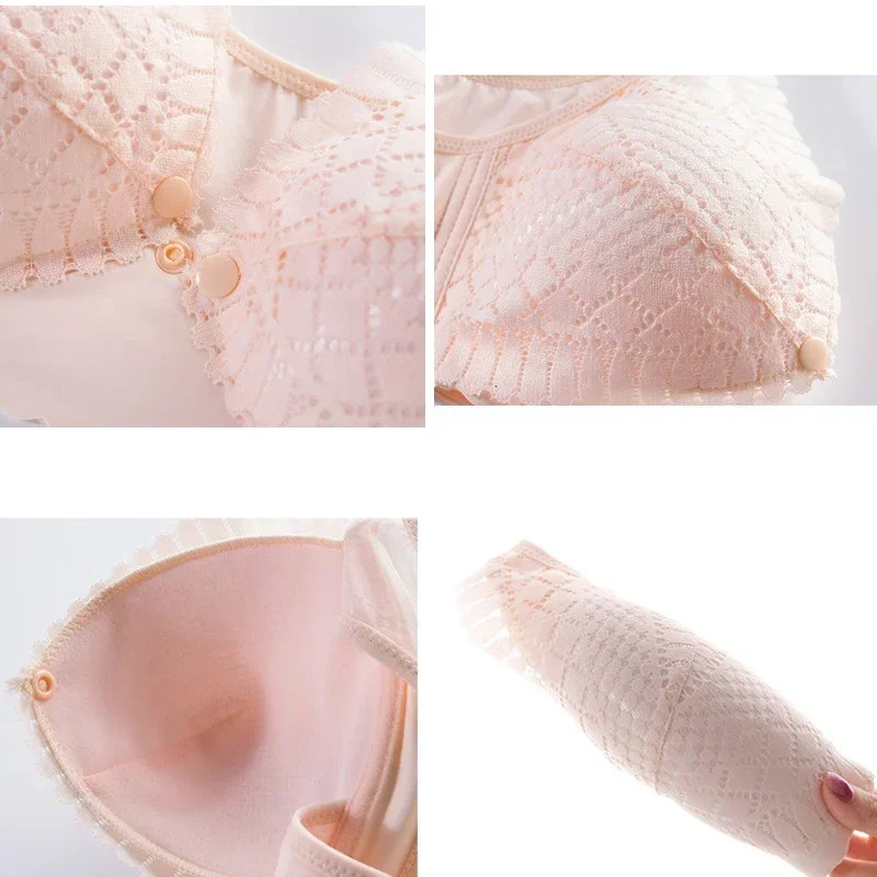 Front Button Maternity Nursing Bra Adjustable Gathered Underwear Comfortable Breastfeeding for Feeding Pregnant Women Clothing 250527