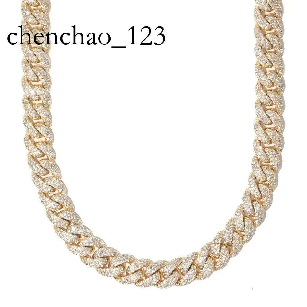 Export Quality Hiphop Custom Sterling Sier Vvs Moissanite Cuban Link Chain fir Unisex from Indian Supplier