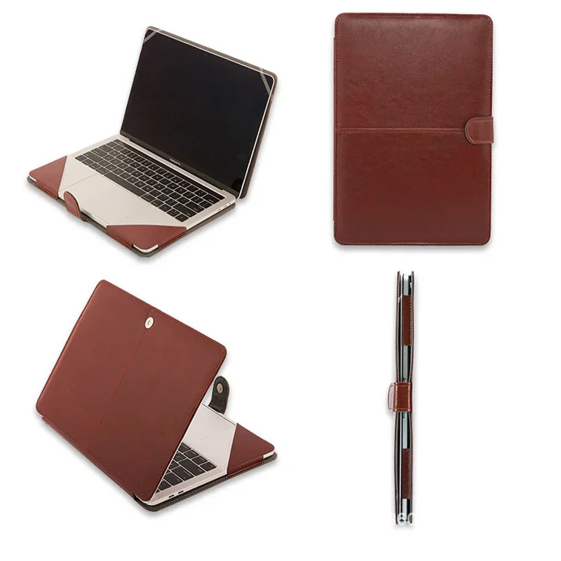 Leather Laptop Bag Case for MacBook Air 13 13.3 13.6 Retina M2 Mac Book Pro 14 Inch Folio Sleeve Carrying Cover Accessories 250526