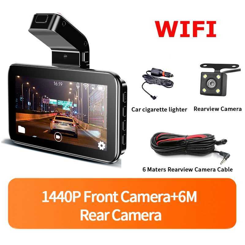 car dvr WIFI DVR Recorder Dashcam 1440P Dash Car Dash Cam Camera Dual Lens Built In G-Sensor Loop Recording Parking Monitoring Z250509