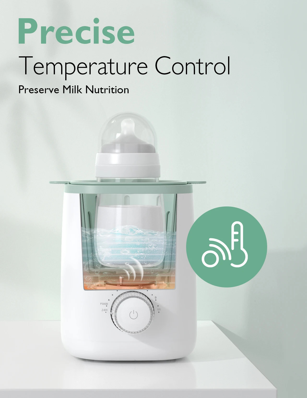 Momcozy 9 in 1 Bottle Warmer with Night Light Accurate Temperature Control Retains Nutrients Breast Milk for All Bottles 250527
