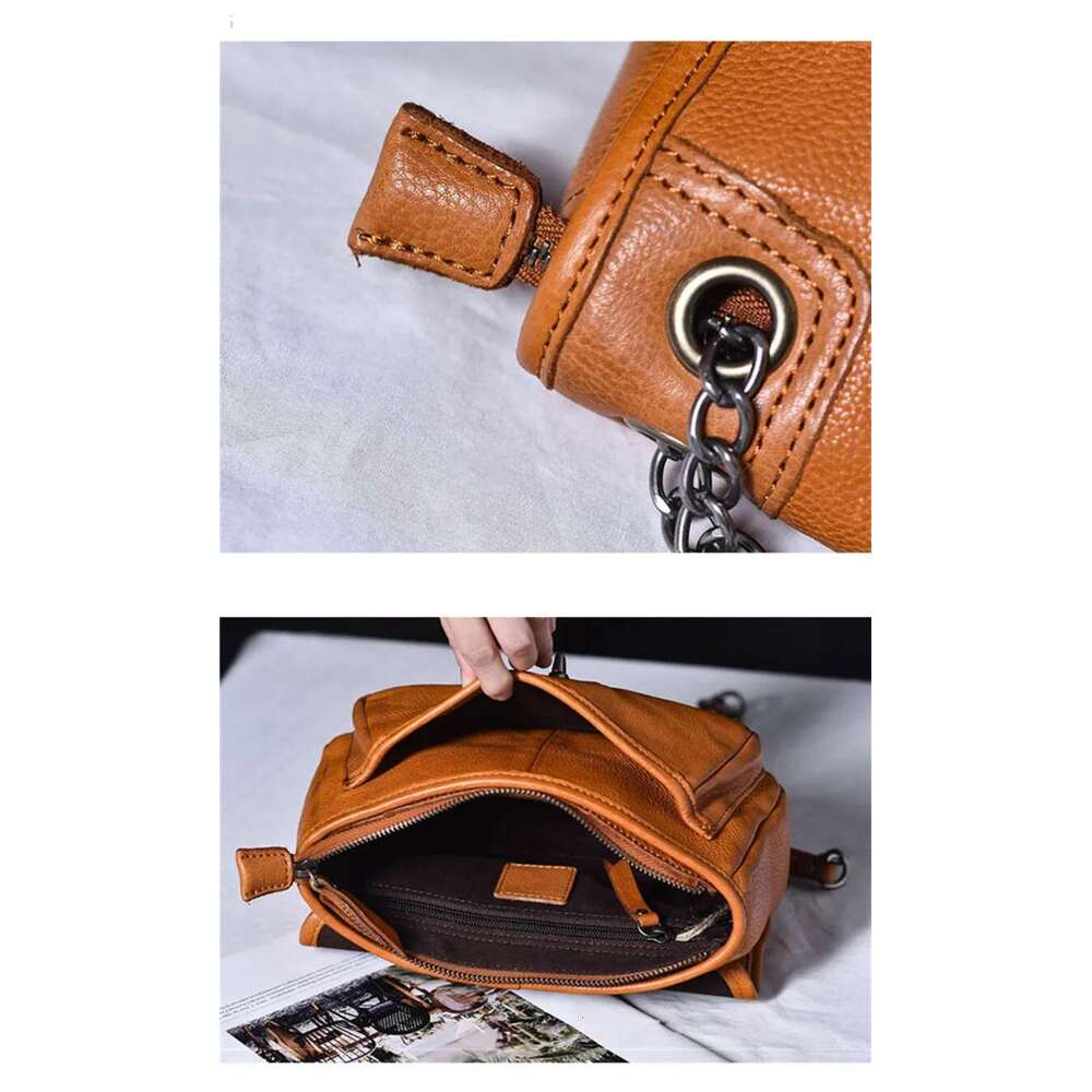 Fashion Organizer Designer Genuine Leather Women's Cross-Body Casual Daily Soft Real Cowhide Anti-Theft Shoulder Bag