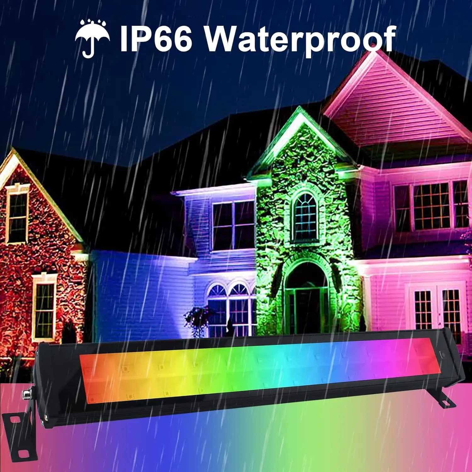 50W 96 LED RGB Light Bars Waterproof IP66 Smart APP/Remote Control Wall Washer Lights LED Light Bars for Room Stage Lighting XJ250527