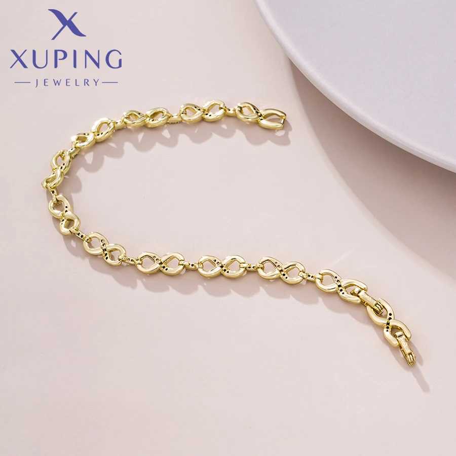 Xuping Jewelry New Arrival Romantic Fashion 19cm Light Gold Color Charm Bracelets for Women Valentine Day Gift X 000710703 W250526