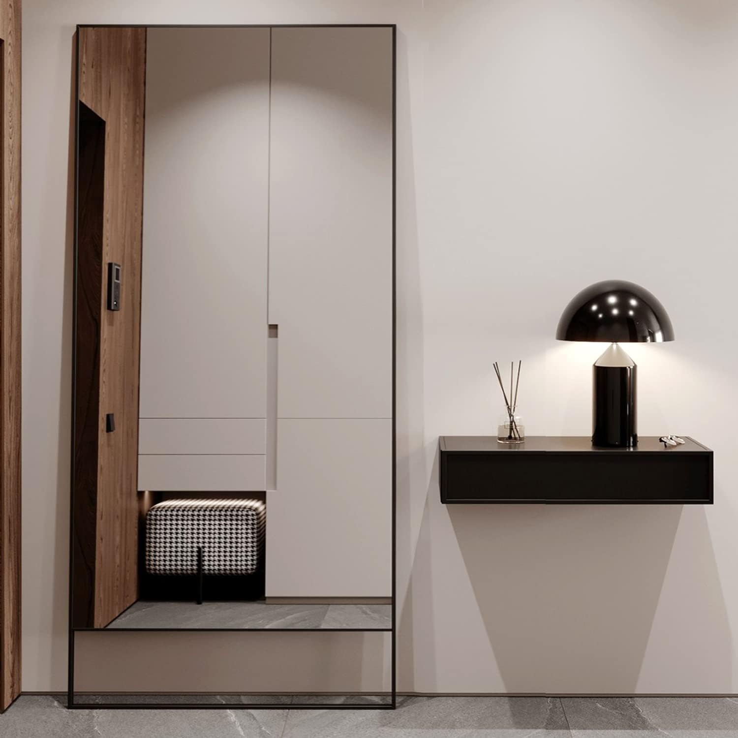 cassilando black full length metal frame mirror largesized floor wall standable 65 h x 24 w