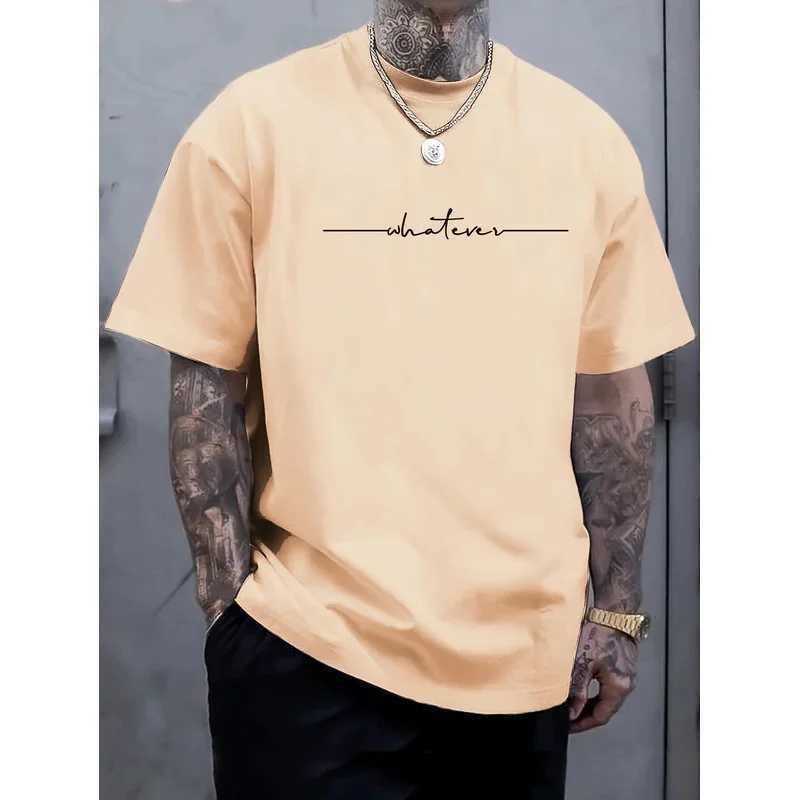 Summer Mens Casual Loose Large Size Letter Pattern Printed Comfortable Sports Round Neck Short Sleeve T-shirt Top Z250527