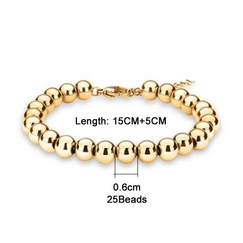 MisenBaBa Stainless Steel Ball Beads Cuff Bracelet for Women Gold Silver Color Beaded Bracelets Charms Metal Statement Jewelry W250526