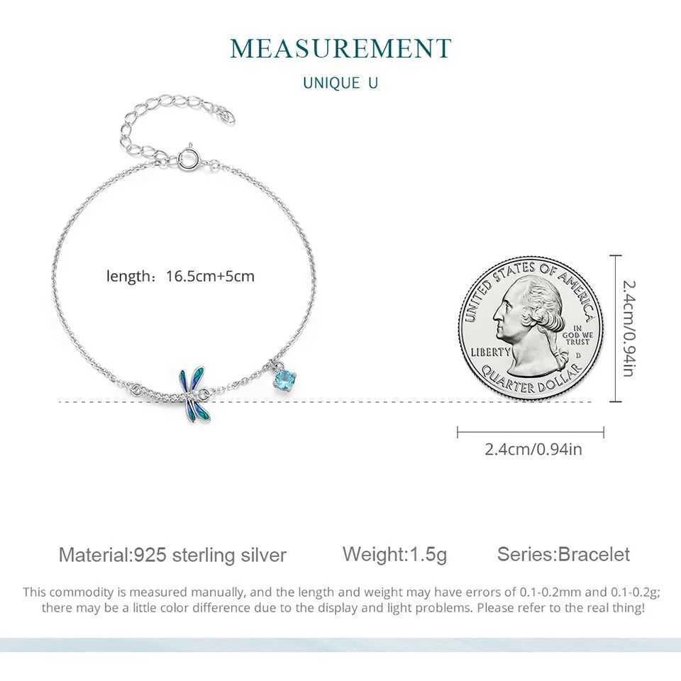 WOSTU 925 Sterling Silver Original Dragonfly Charm Bracelets Women Adjustable MINI Zircon Bracelet Chain Link Birthday Jewelry W250526