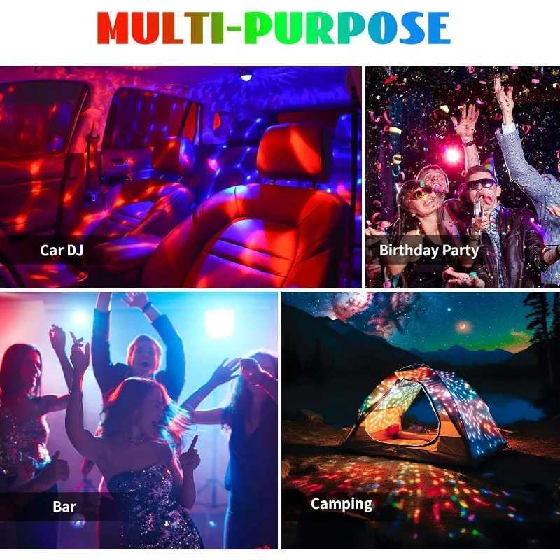 Car Disco Ball Rechargeable Battery Mini Disco Ball for Car Music Sound Activated Multicolor Car Disco Lights Inside Your Car XJ250527