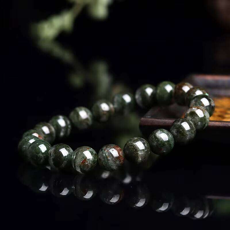 Natural Crystal Green Phantom Single Circle Bead Brazilian Cornucopia Full Star Bracelet