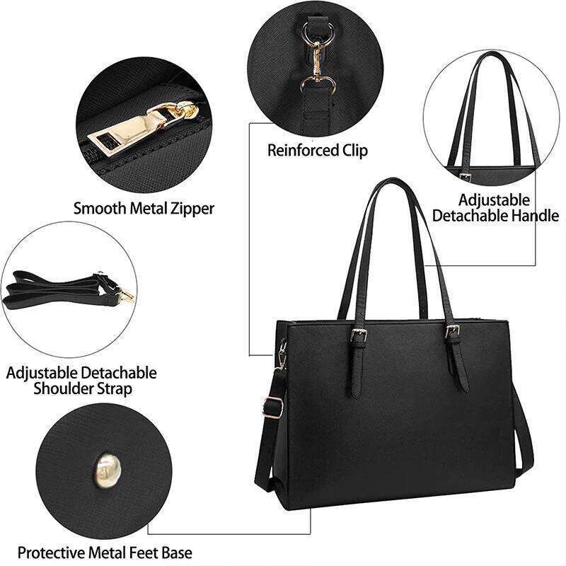 Women's Bags Designer European And American Laptop Bags Cross-Grained Women's Multi-Layered Large Single-Shoulder Bag Stylish Versatile Brie