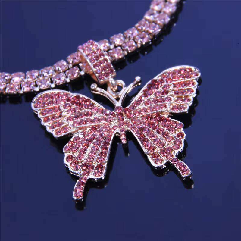 Fashion Hip Hop Foot Jewelry Personalized Bling Crystal Tennis Chain Anklets for Women Punk butterfly Charm Anklet Bracelets