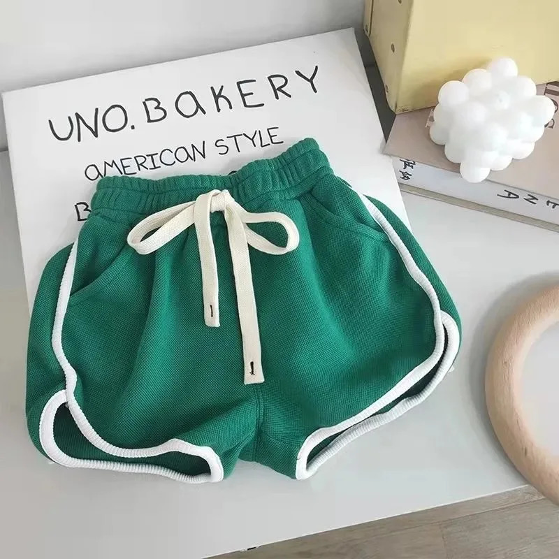 Korean Childrens Shorts Summer Baby Cool Sports Pants Casual Solid Color Girls Clothing 250527