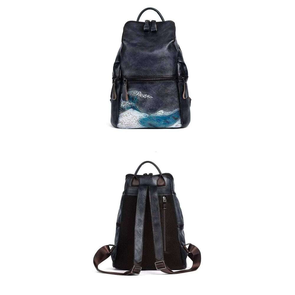 Genuine Real Soft Leather Women Backpack Big Capacity Outdoor Travel Bags Winter Handmade Natural Cowhide Backpacks Female