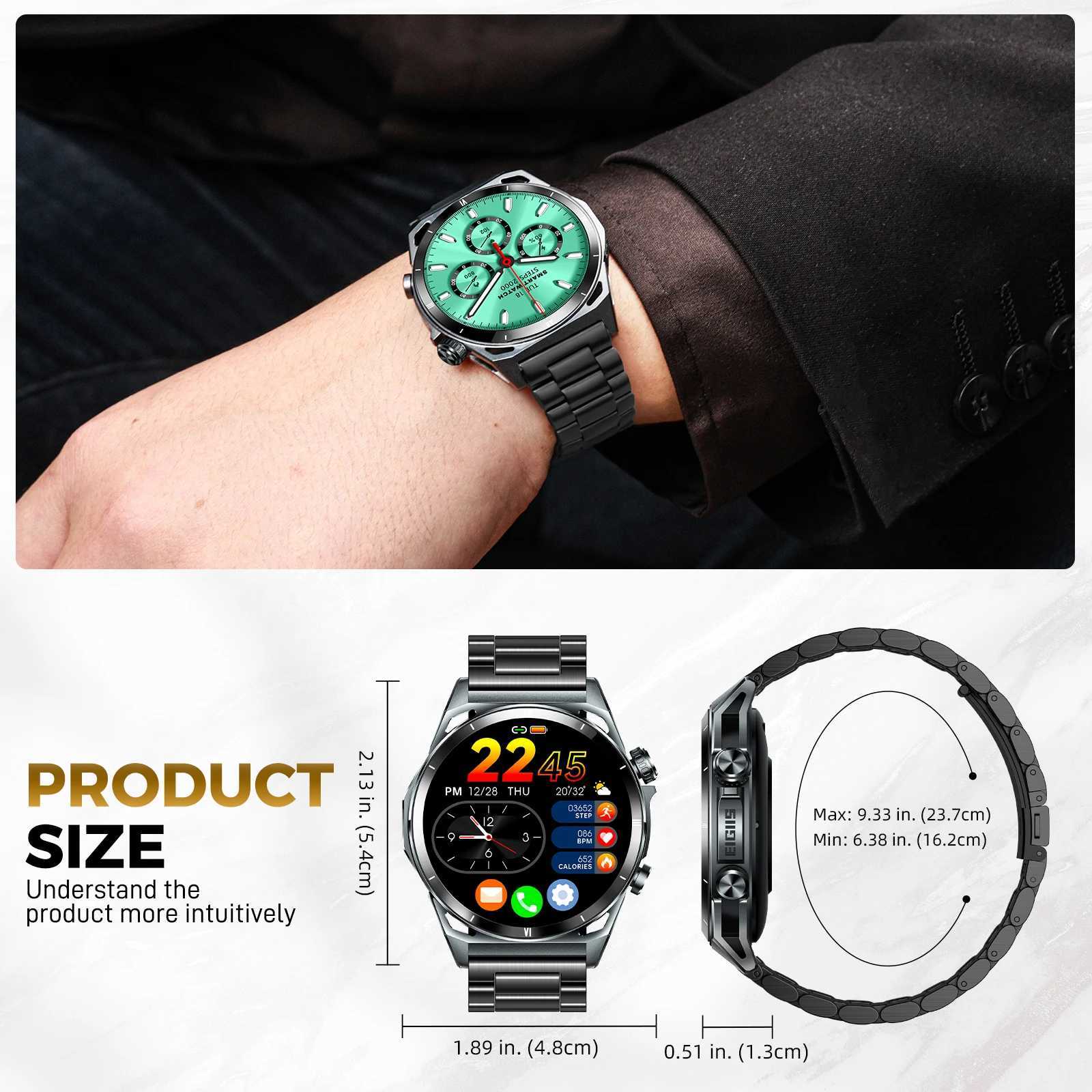 EIGIIS New Smart Watch KE6 1.43 AMOLED Display Men Black Sports Watch KE Series ethoth Call Health Monitor IP68 WaterproofXJ250513