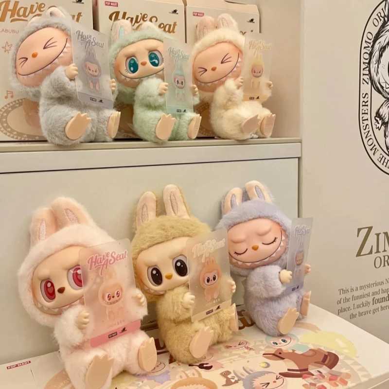 Genuine Labubu V2 Have A Seat Series 17cm The Monster Vinyl Pendant Doll Model Toy Cute Backpack Keychain Toys Birthday Gifts M250527