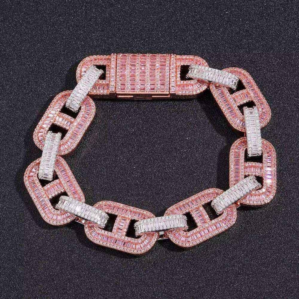 16mm GRA Certified Moissanite Baguette Studded Fully Ice Custom Chain, Hip Hop Dia Chain for Men Women