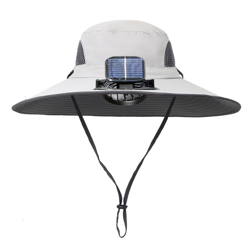 Designer's Sun Hatsolar Powered Fan Hat High Wind Power Charging Men's Summer Outdoor Sunshade Sun Protection Hiking Fishing Hat