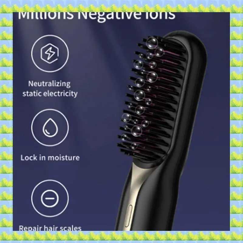 FZFZ Cordless Hair Straightener Hot Heating Comb Professional Electric Brush For Hair Smoothing Iron Negative Hair Care z250527