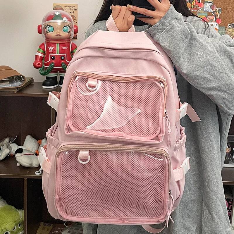 Style Transparent Ita Bag Girls Comic Cons Large Capacity Women Backpack Fashion School Bags for College Student JK