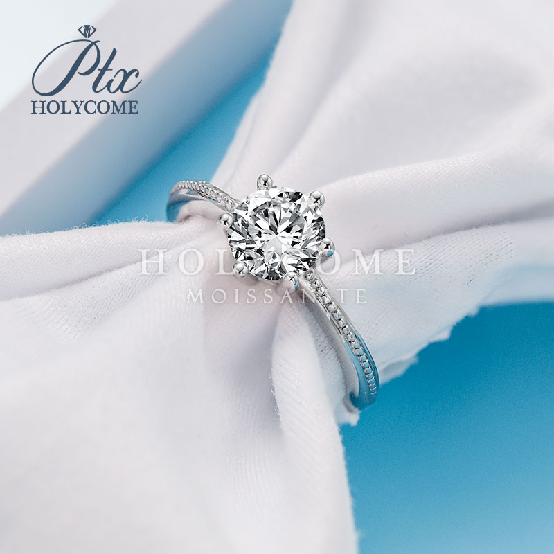 Handmade Wedding Band Classic Design Ring Jewelry 925 Sterling Silver 18k White Gold Plated Wedding Engagement Moissanite Stone Ring