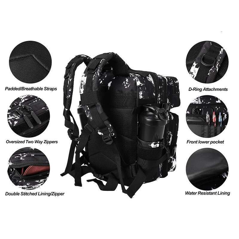 LHI L Tactical Backpack GYM Bag For Women School Fiess Sports Outdoor Camping Hiking Rucksack Witch Bottle Holder